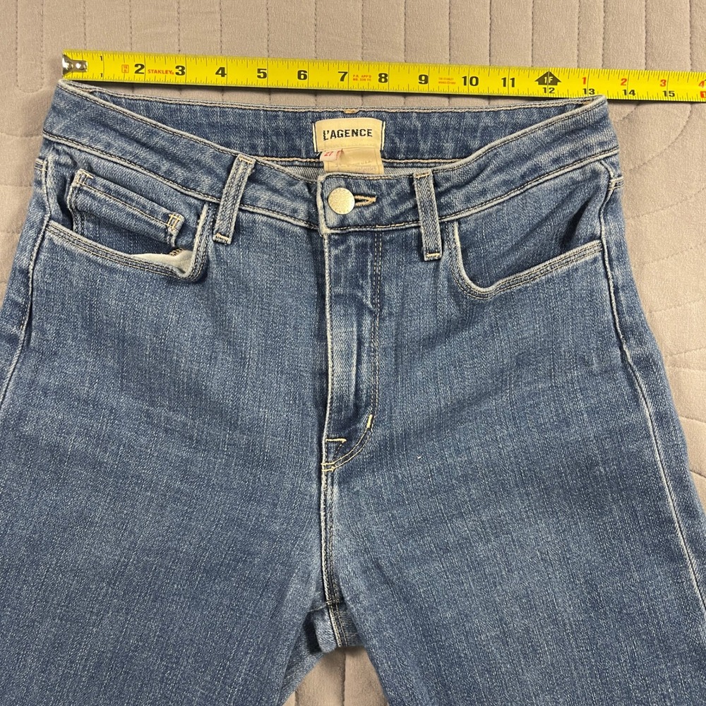LAgence Clayton High Rise Wide Leg Jeans Womens 27 Blue Stretch Denim USA - Picture 6 of 11